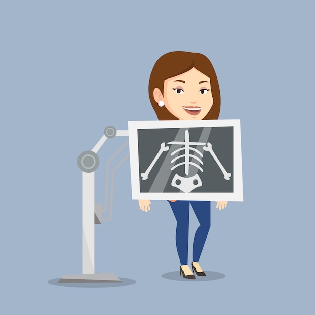 Patient during x ray procedure illustration