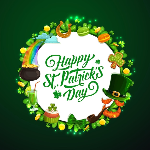 Vector patricks day holiday signs irish spring symbols