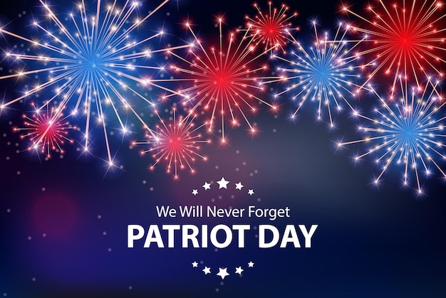 Patriot Day Background. September 11 Poster. We will never forget. Vector Illustration EPS10