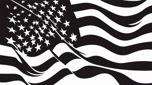 Patriotic American Flag Illustration on Dark Background