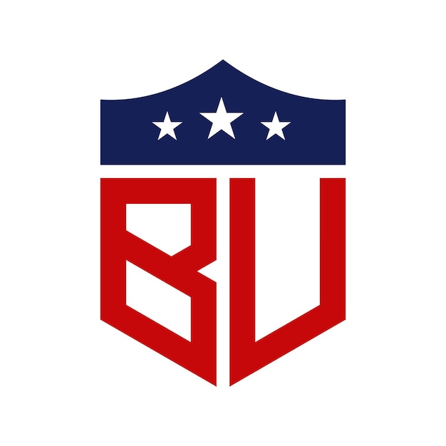 Patriotic BU Logo Design Letter BU Patriotic American Logo Design for Political Campaign and any USA Event