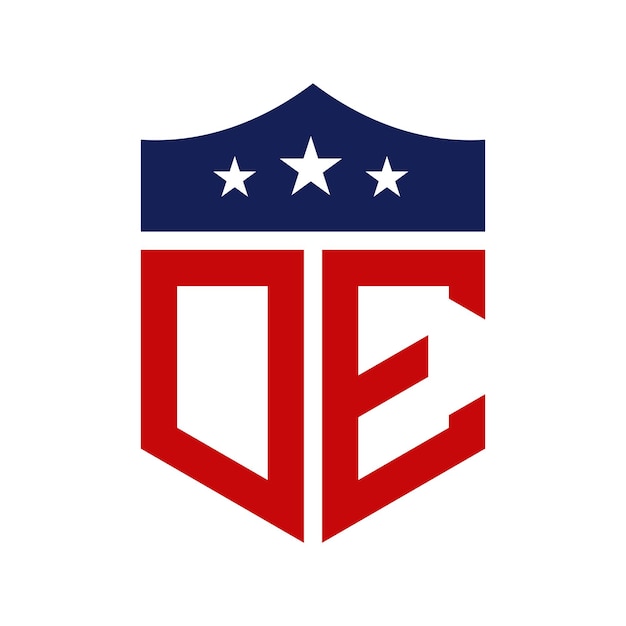 Patriotic DE Logo Design Letter DE Patriotic American Logo Design for Political Campaign and any USA Event