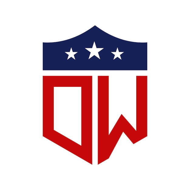 Patriotic DW Logo Design Letter DW Patriotic American Logo Design for Political Campaign and any USA Event