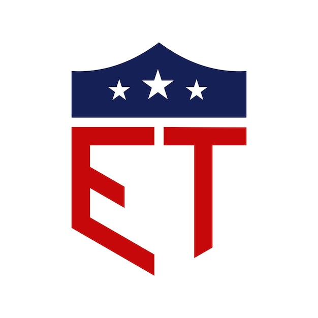 Patriotic ET Logo Design Letter ET Patriotic American Logo Design for Political Campaign and any USA Event