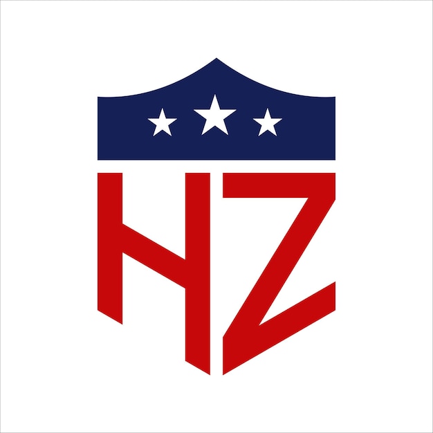 Patriotic HZ Logo Design Letter HZ Patriotic American Logo Design for Political Campaign and any USA Event