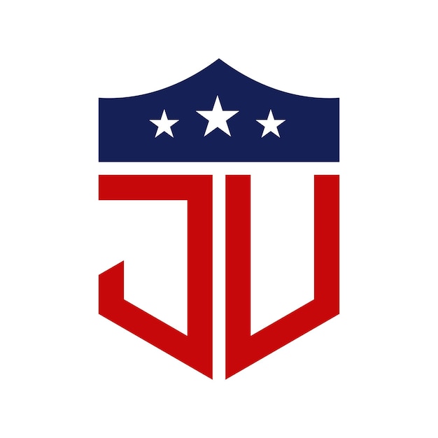 Patriotic JU Logo Design Letter JU Patriotic American Logo Design for Political Campaign and any USA Event