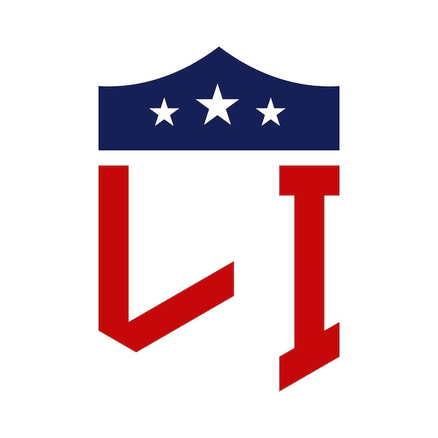 Patriotic LI Logo Design Letter LI Patriotic American Logo Design for Political Campaign and any USA Event