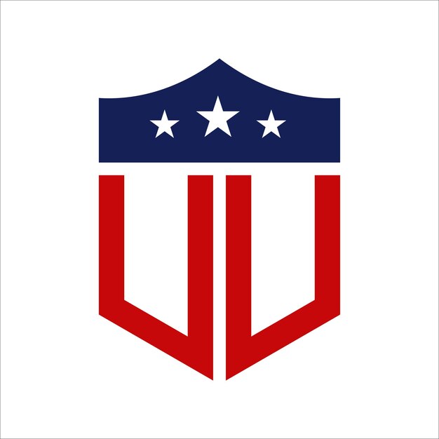 Vector patriotic uu logo design letter uu patriotic american logo design for political campaign and any usa event