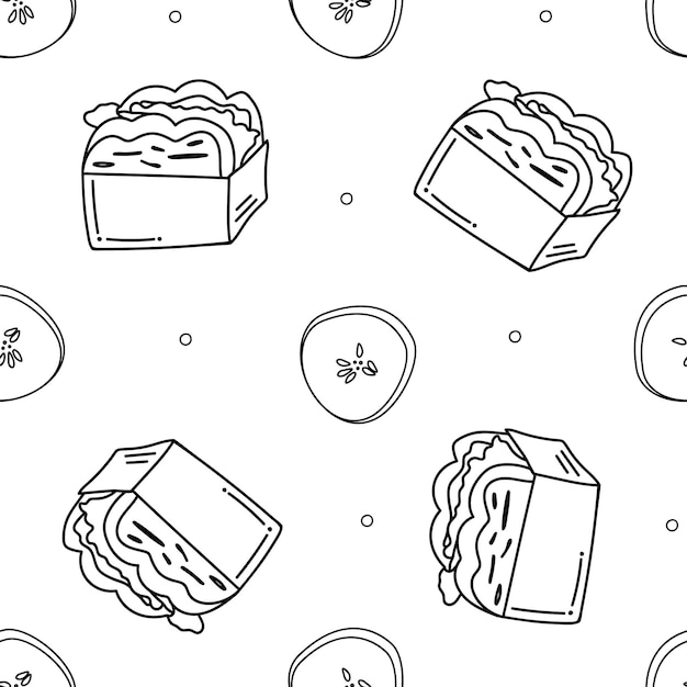 Pattern of Asian street food simple flat design