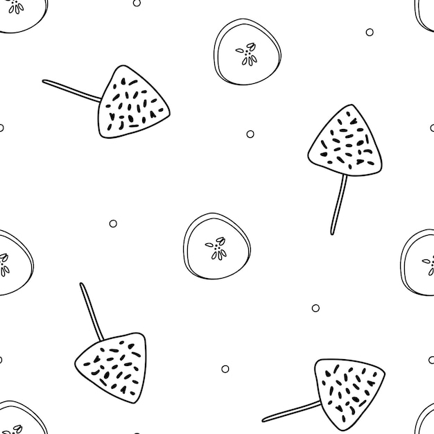 Pattern of Asian street food simple flat design