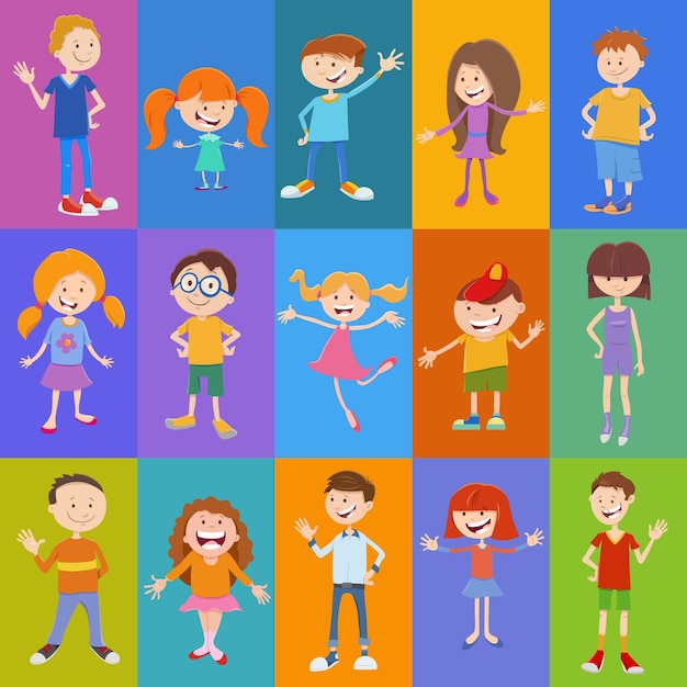 Pattern or background design with cartoon children