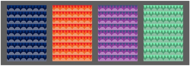 Pattern background triangle and semicircle with 4 tone color