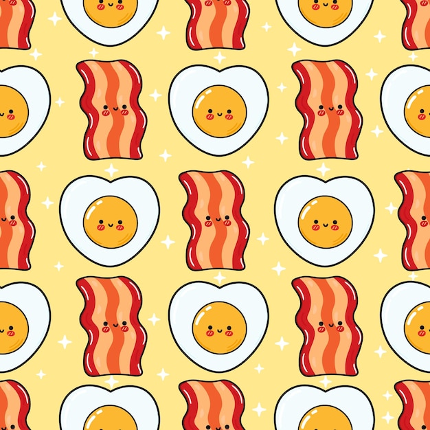 Pattern bacon and fried eggs