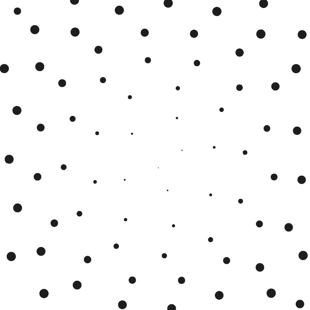 Pattern of black dots on a white background in a circular position