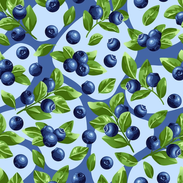 A pattern of blueberries on a dark background