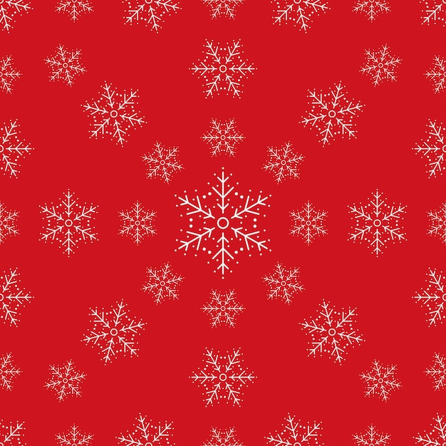 pattern of christmas snowflake line style white color on red background for greeting cards printing party poster banner promotion web design decoration Vector 10 eps