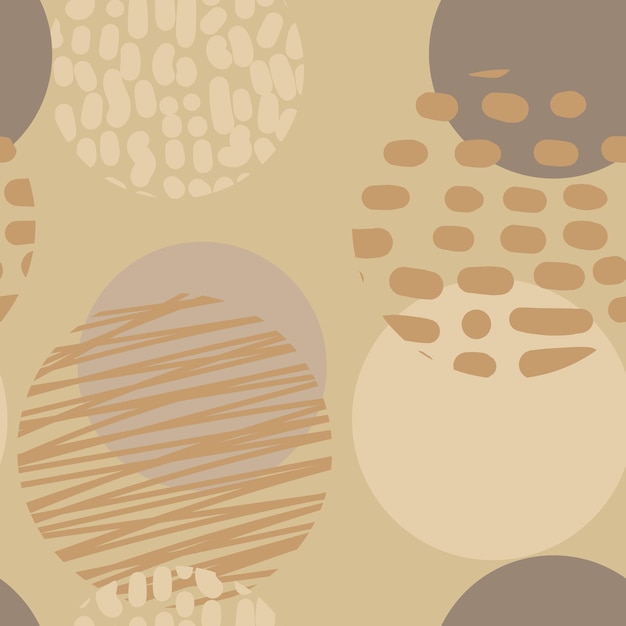 Pattern circles with spots on a beige background