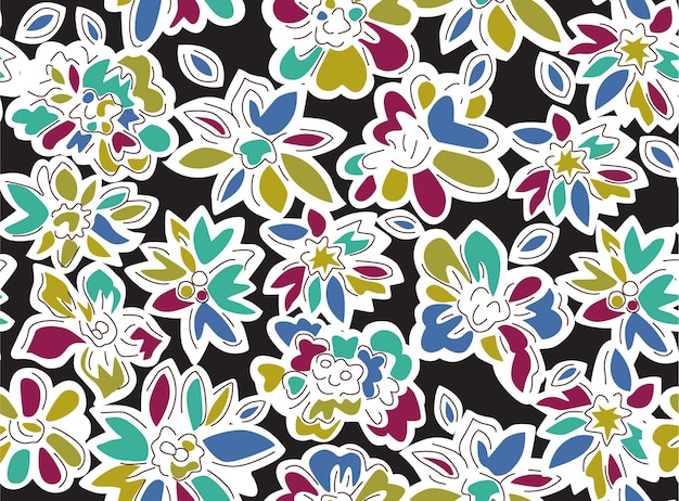 A pattern of colorful flowers