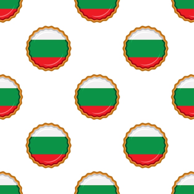 Pattern cookie with flag country Bulgaria in tasty biscuit