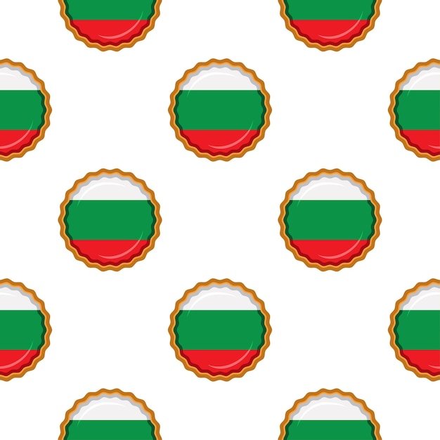 Pattern cookie with flag country Bulgaria in tasty biscuit