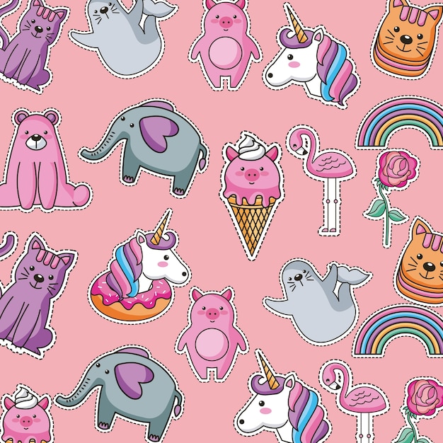 pattern cute patches animals fashion image