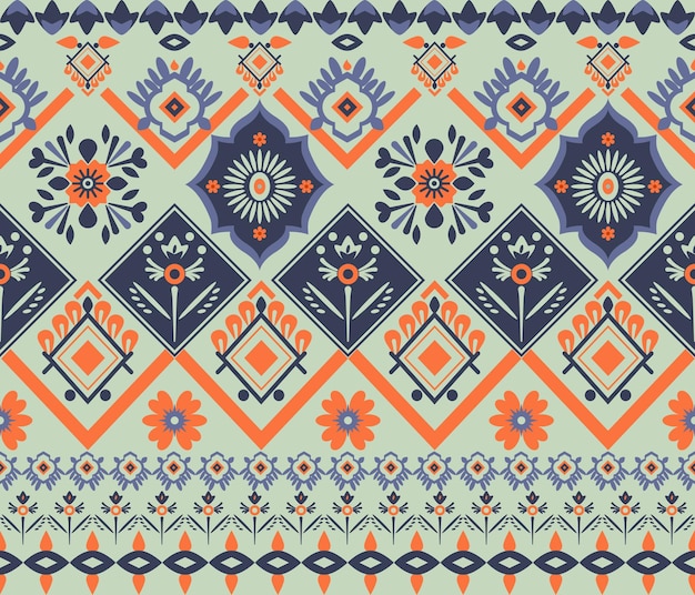 Pattern design with traditional Palestinian embroidery in a seamless style