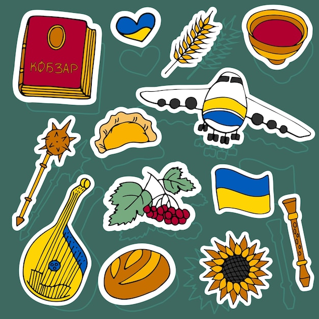 Pattern doodle Ukraine vector