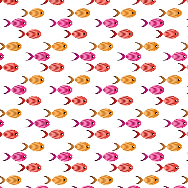 Vector a pattern of fish with a white background with a pattern of yellow fish