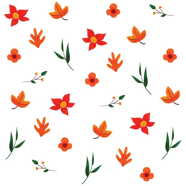 Pattern floral handdrawn watercolor