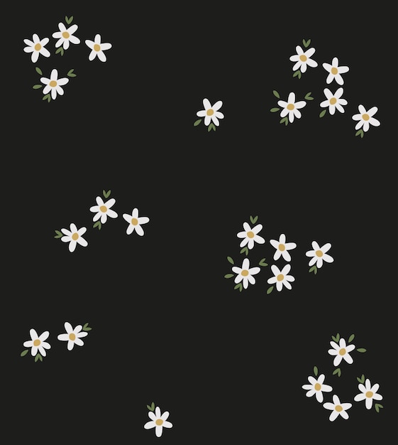 PATTERN FLOWERS HAND DRAWN DAISY