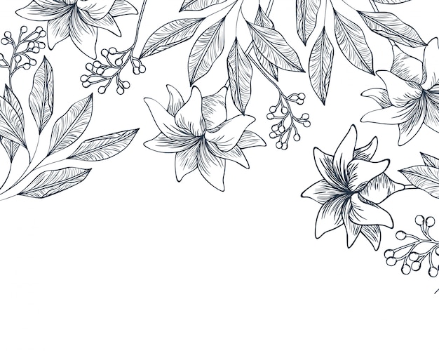 Pattern flowers and leafs isolated icon