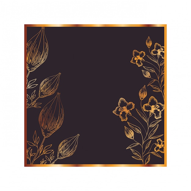 Pattern flowers and leafs isolated icon