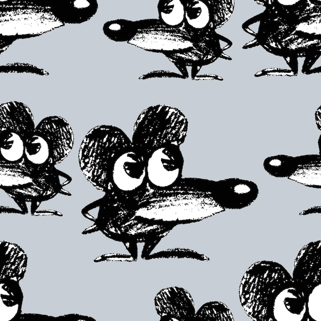 Pattern of the funny cartoon mouses