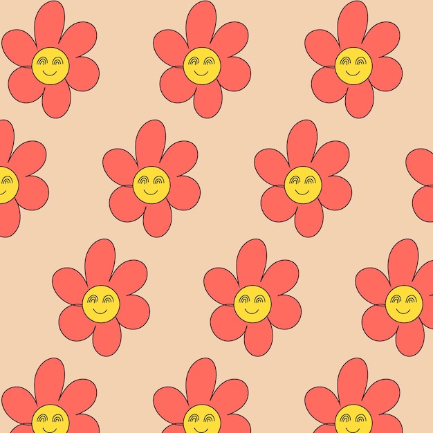 Pattern groovy trippy daisy