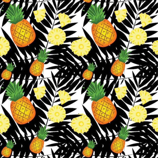 The pattern is pineapple slices are cut into pieces.