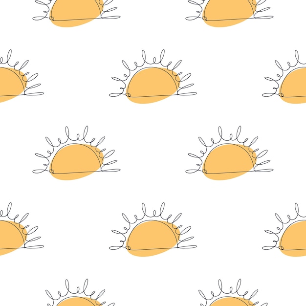 Pattern line art of the sun and spots