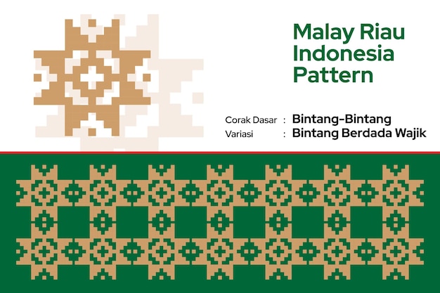 Pattern Malay Riau Batik Songket Tenun, Melayu Corak Motif dan ragi Bintang Bertanda Wajik