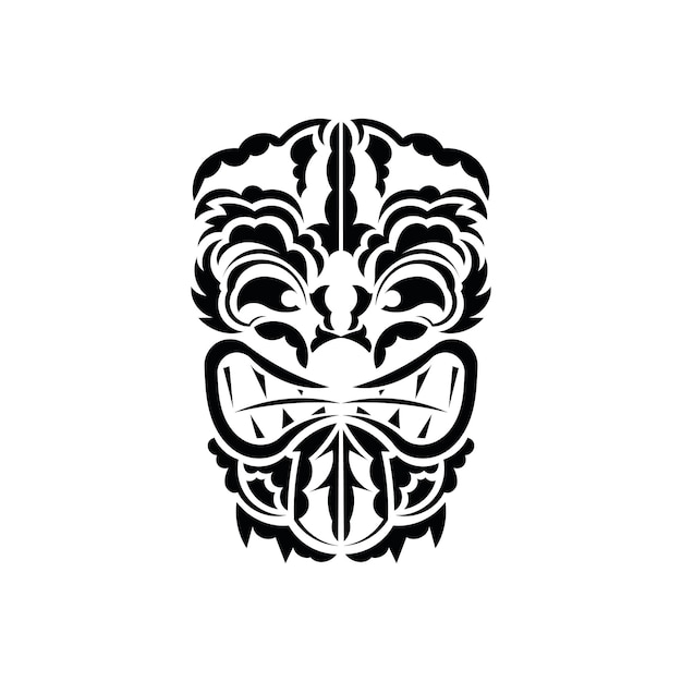 Pattern mask Black tattoo in the style of the ancient tribes Simple style Vector over white background