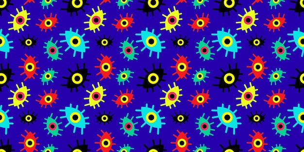 Pattern of multicolored abstract eyes Vector