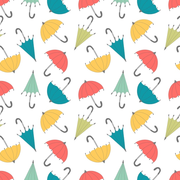 Pattern of multicolored retro umbrellassm