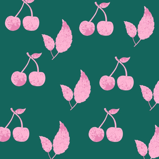 pattern nature cherry pink green background