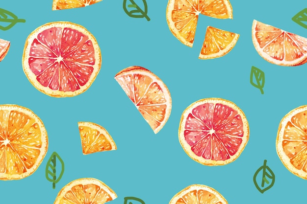 Pattern orange,tangerines with watercolor with watercolor for fabric and wallpaper.Fruit background.