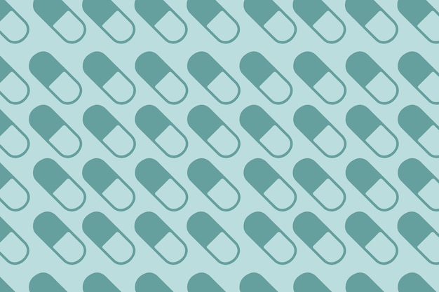 A pattern of pills on a blue background.