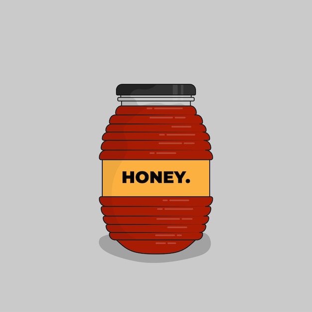 Pattern plastic bottle template for honey or jam product packaging design