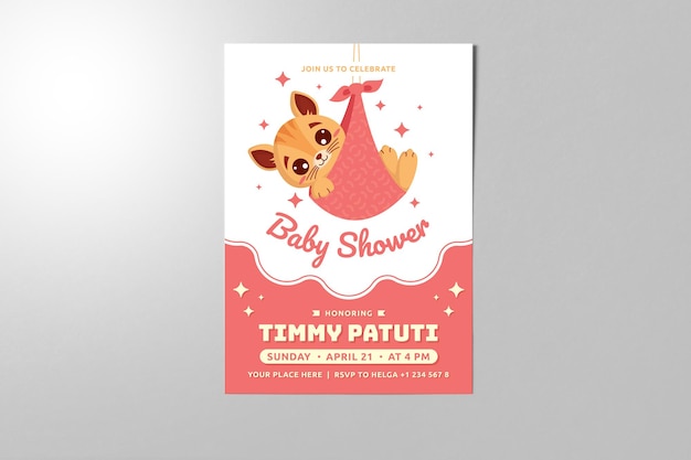 Pattern Poster Invitation Baby Party Design Baby shower Cartoon Invitation card Cute Kid