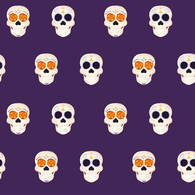 Pattern seamless saint death day sugar skull pattern