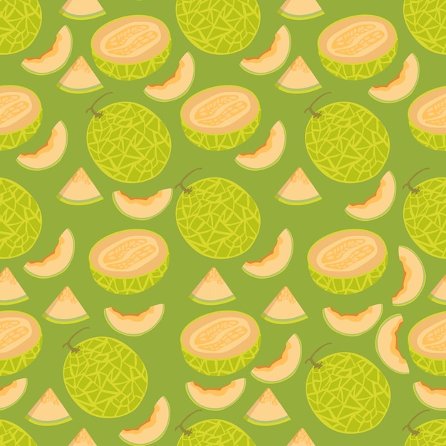 Pattern seamless summer fruit melon slice