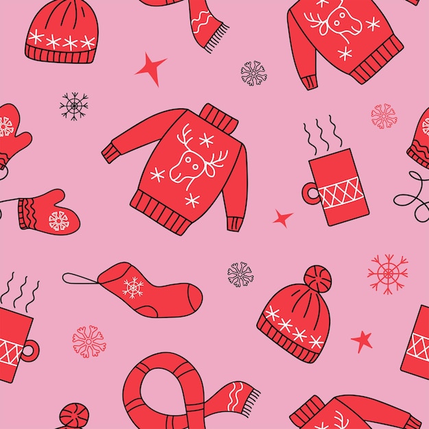 Pattern seamless of winter icons3