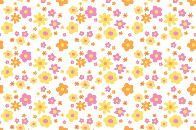 A pattern of small flowers on a white background.