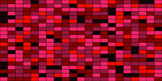 Vector a pattern of small red pink and black squares arranged in a pixel grid with different shades